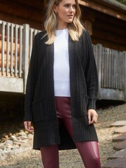 Threadbare Black Knitted Open Cardigan - Image 3 of 4
