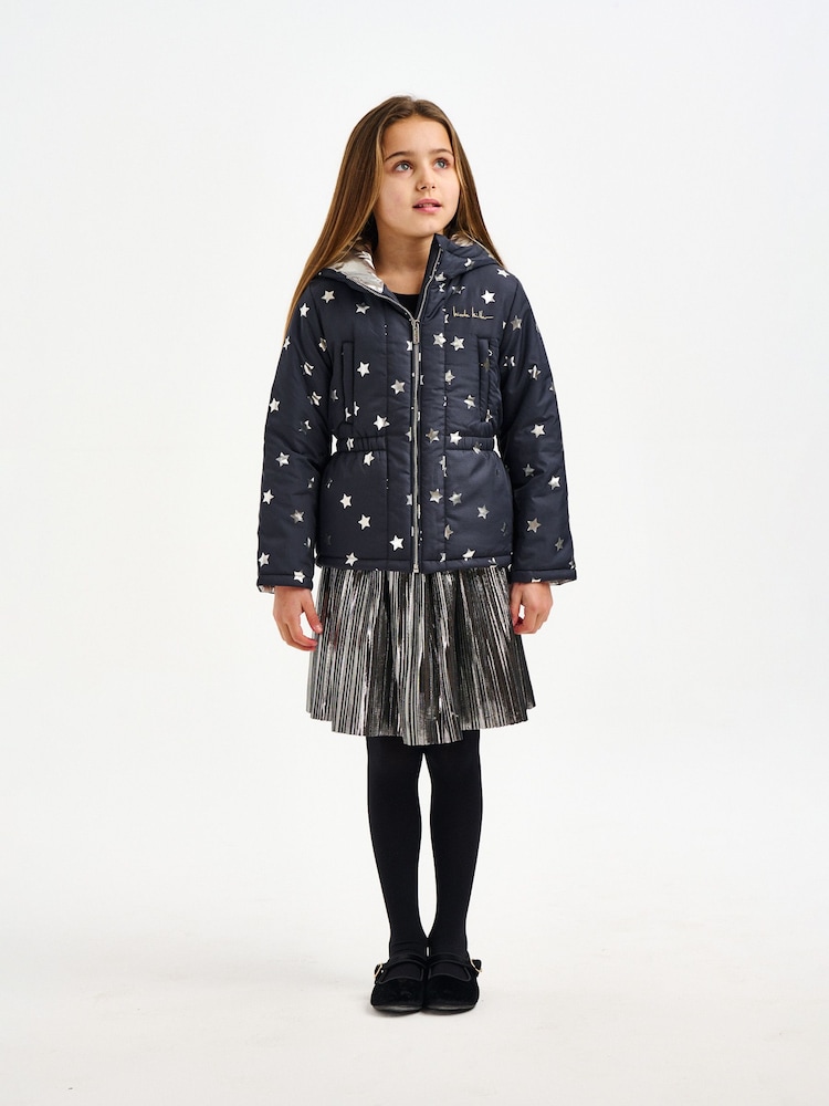 Nicole Miller Foil Star Printed Black Jacket - Image 1 of 2