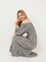FatFace Black/White Adele Midi Dress - Image 5 of 6