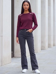 Roman Black Petite Bootcut Stretch Denim Jeans - Image 2 of 4