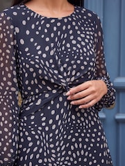 Roman Blue Petite Twist Front Dress - Image 4 of 4