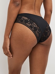 Black Brazilian Modal & Lace Knickers 3 Pack - Image 4 of 5