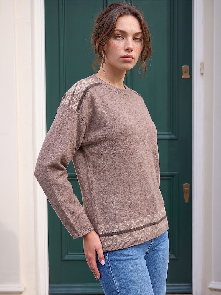Roman Brown Petite Animal Jumper - Image 1 of 4 Roman Brown Petite Animal Jumper - Image 1 of 4