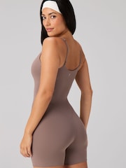 Fabletics Brown Pureluxe TLC Short Jumpsuit 4 - Image 2 of 3