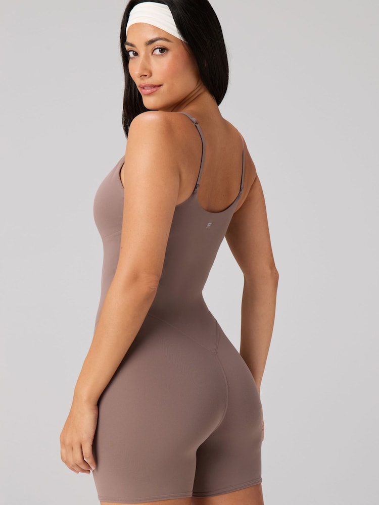 Fabletics Brown Pureluxe TLC Short Jumpsuit 4 - Image 2 of 3