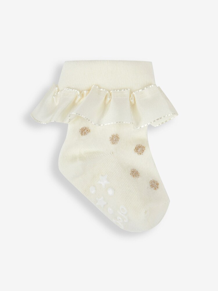 JoJo Maman Bébé Red 2-Pack Spot Ruffle Socks - Image 2 of 3 JoJo Maman Bébé Red 2-Pack Spot Ruffle Socks - Image 2 of 3