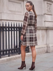 Roman Brown Petite Twist Front Dress - Image 3 of 4
