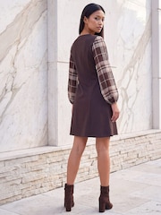 Roman Brown Petite Button Dress - Image 3 of 4