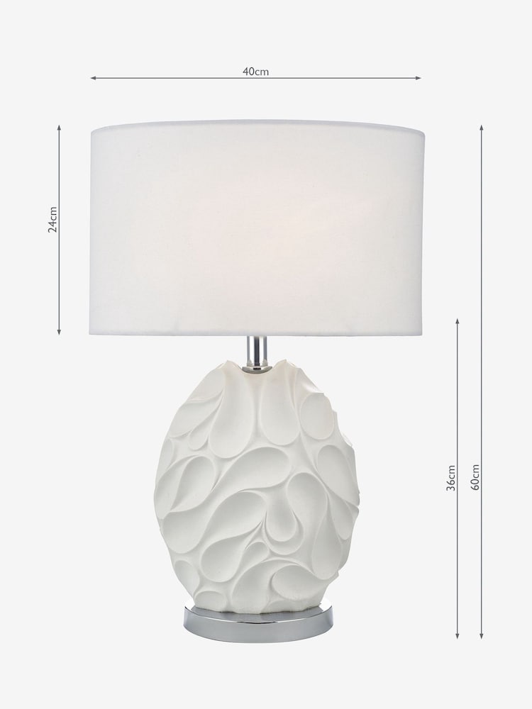 Dar Lighting White Zachary Table Lamp - Image 2 of 4