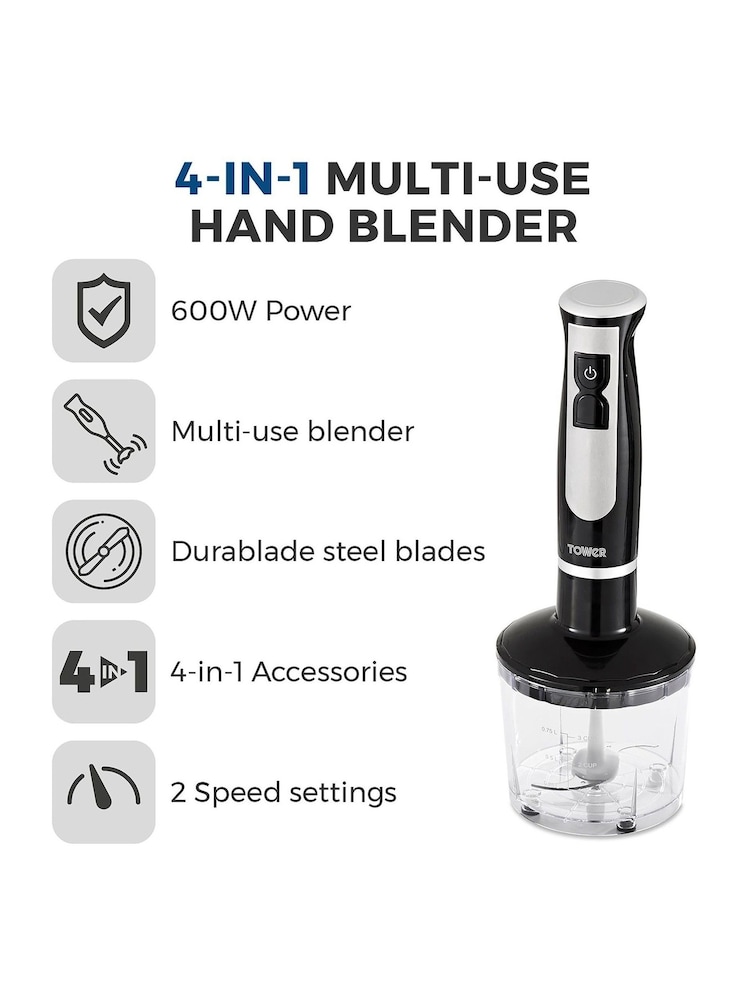 Tower 4-in-1 Multi-Use Hand Blender 600W - Image 2 of 8