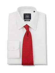 Savile Row Company Classic Fit Twill No Iron Single Cuff 100% Cotton White Shirt - Image 1 of 4