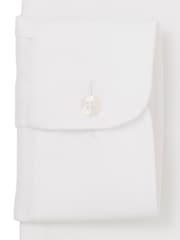 Savile Row Company Classic Fit Twill No Iron Single Cuff 100% Cotton White Shirt - Image 4 of 4