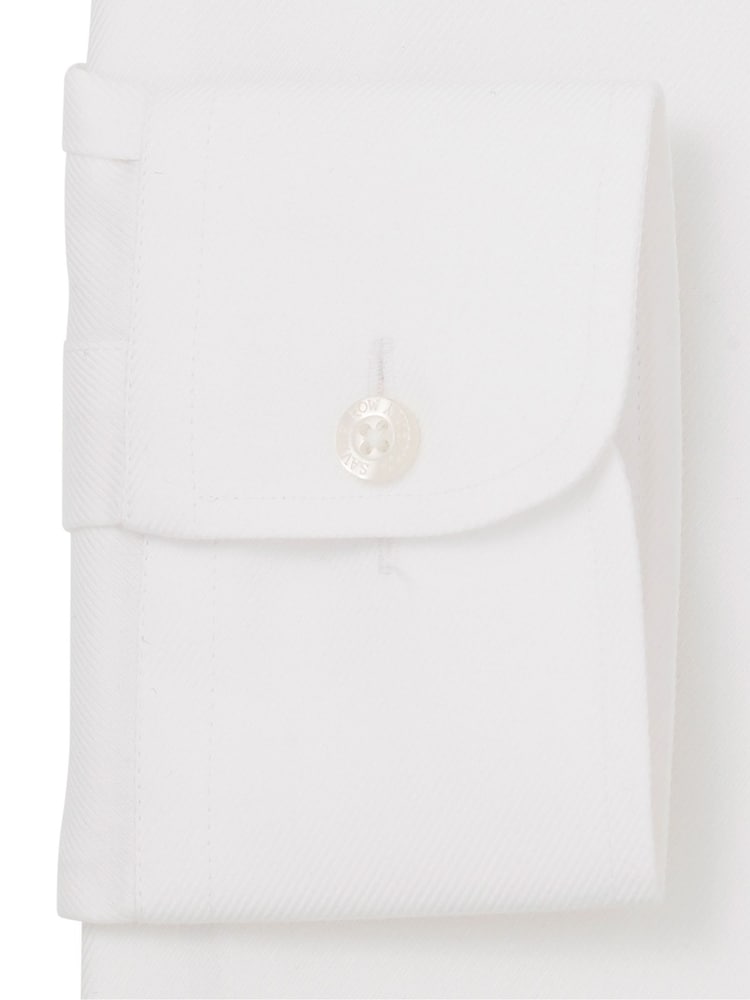 Savile Row Company Classic Fit Twill No Iron Single Cuff 100% Cotton White Shirt - Image 4 of 4