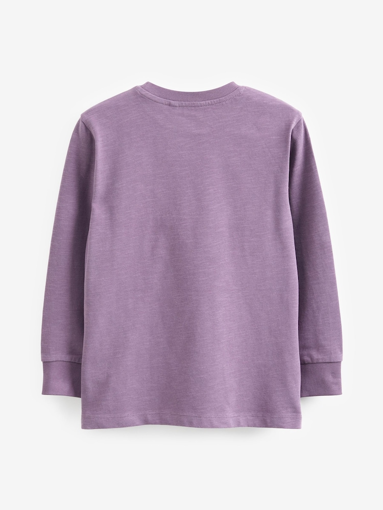 Purple Long Sleeve Cosy T-Shirt (3-16yrs) - Image 2 of 3