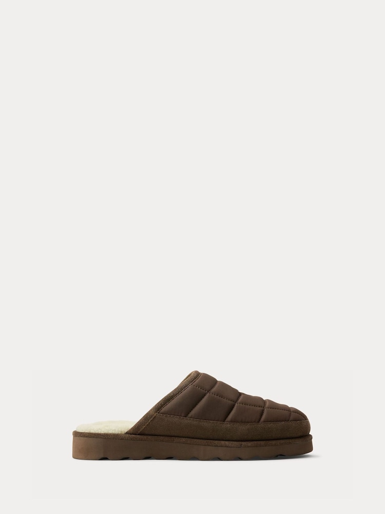 Polo Ralph Lauren Brown Reade Scuff Slippers - Image 1 of 4 Polo Ralph Lauren Brown Reade Scuff Slippers - Image 1 of 4