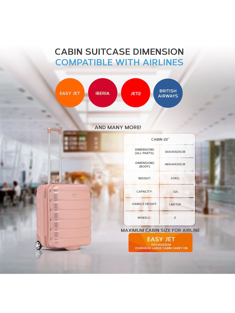 Flight Knight 56x45x25cm EasyJet Overhead 2 Wheel ABS Hard Case Cabin Carry On Hand Luggage - Image 7 of 7
