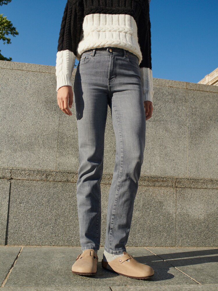 Grey Straight Leg Jeans - Image 2 of 8