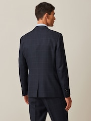 Navy Blue Prince of Wales Check Suit: Jacket - Image 4 of 11