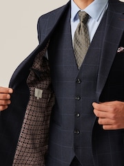Navy Blue Prince of Wales Check Suit: Jacket - Image 5 of 11