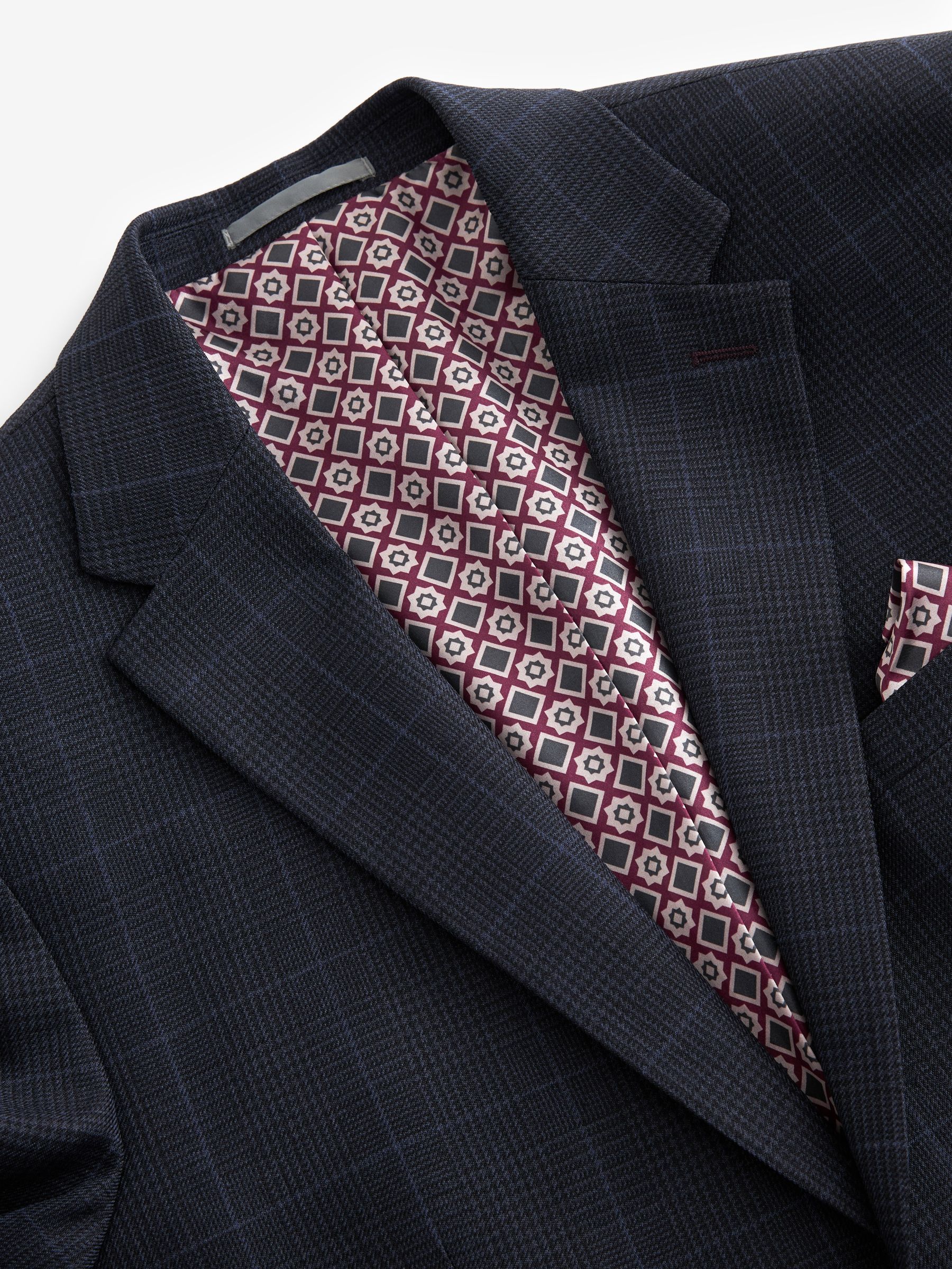 Buy Navy Blue Prince of Wales Check Suit: Jacket from Next USA