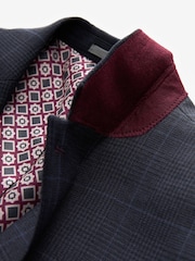 Navy Blue Prince of Wales Check Suit: Jacket - Image 9 of 11