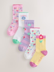 Little Bird by Jools Oliver Multi Baby Flower Socks 5 Pack - Image 1 of 8