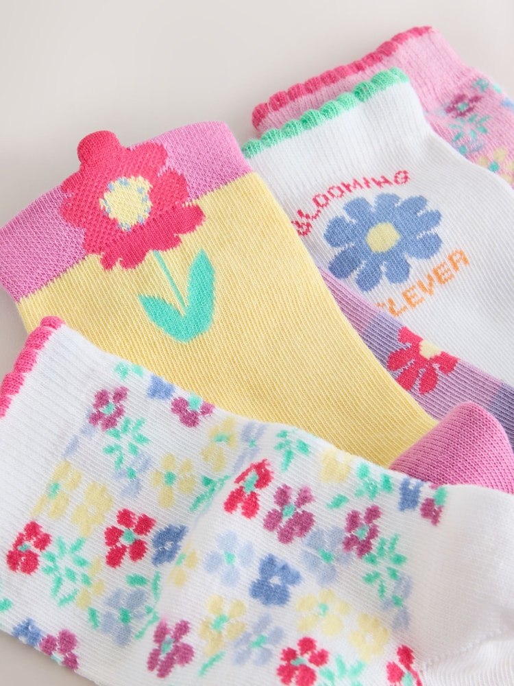 Little Bird by Jools Oliver Multi Baby Flower Socks 5 Pack - Image 8 of 8