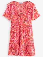 Pink Floral Ruffle Detail Mini Smock Dress - Image 5 of 5