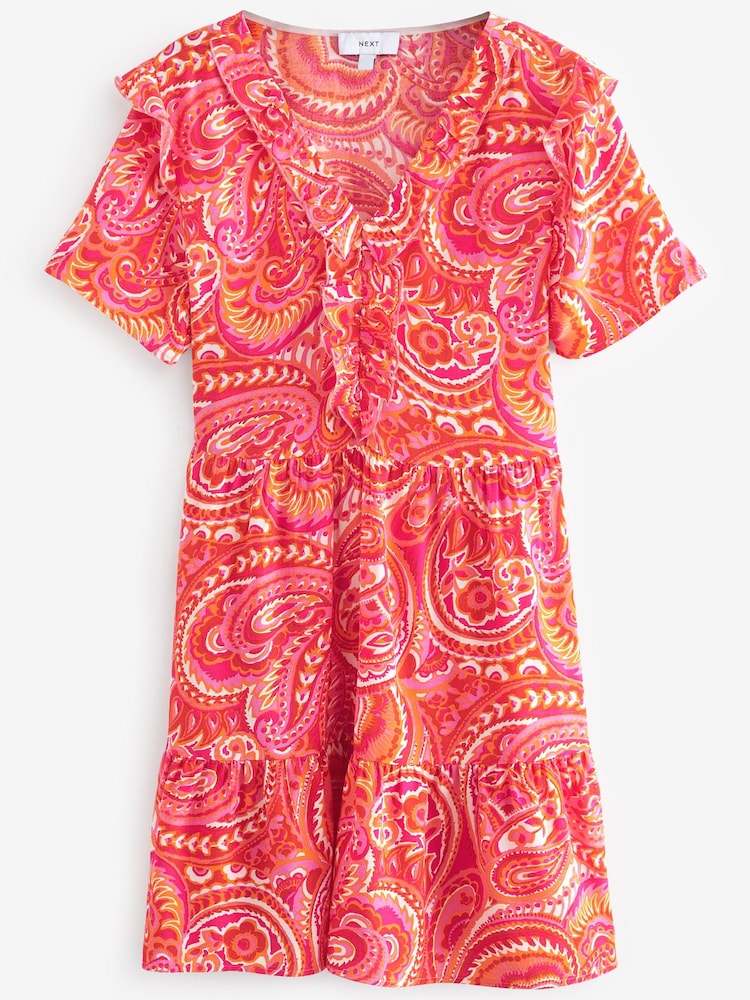 Pink Floral Ruffle Detail Mini Smock Dress - Image 5 of 5
