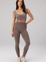 Fabletics Brown Seamless Scrunch Leggings - Image 1 of 4
