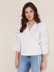 Phase Eight White Broderie Kacey Blouse - Image 1 of 6