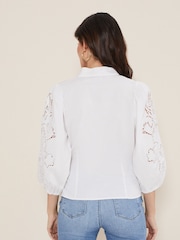 Phase Eight White Broderie Kacey Blouse - Image 2 of 6