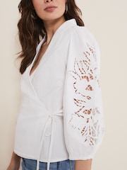 Phase Eight White Broderie Kacey Blouse - Image 5 of 6