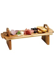 Artesa Brown Large Acacia Wood Antipasti Platform Platter - Image 2 of 3