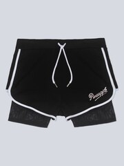 Pineapple Womens Black 2 in 1 Running Shorts - Image 5 of 5
