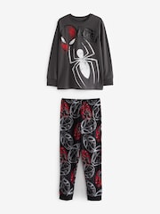Grau - Langarm-Pyjamas mit Marvel Spider-Man aus 100 % Baumwolle (3–16 J.) - Bild 1 von 3