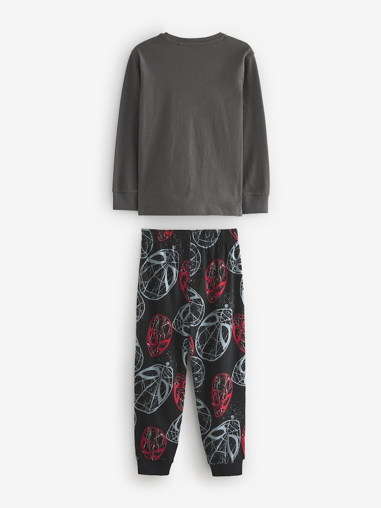 Grau - Langarm-Pyjamas mit Marvel Spider-Man aus 100 % Baumwolle (3–16 J.) - Bild 2 von 3