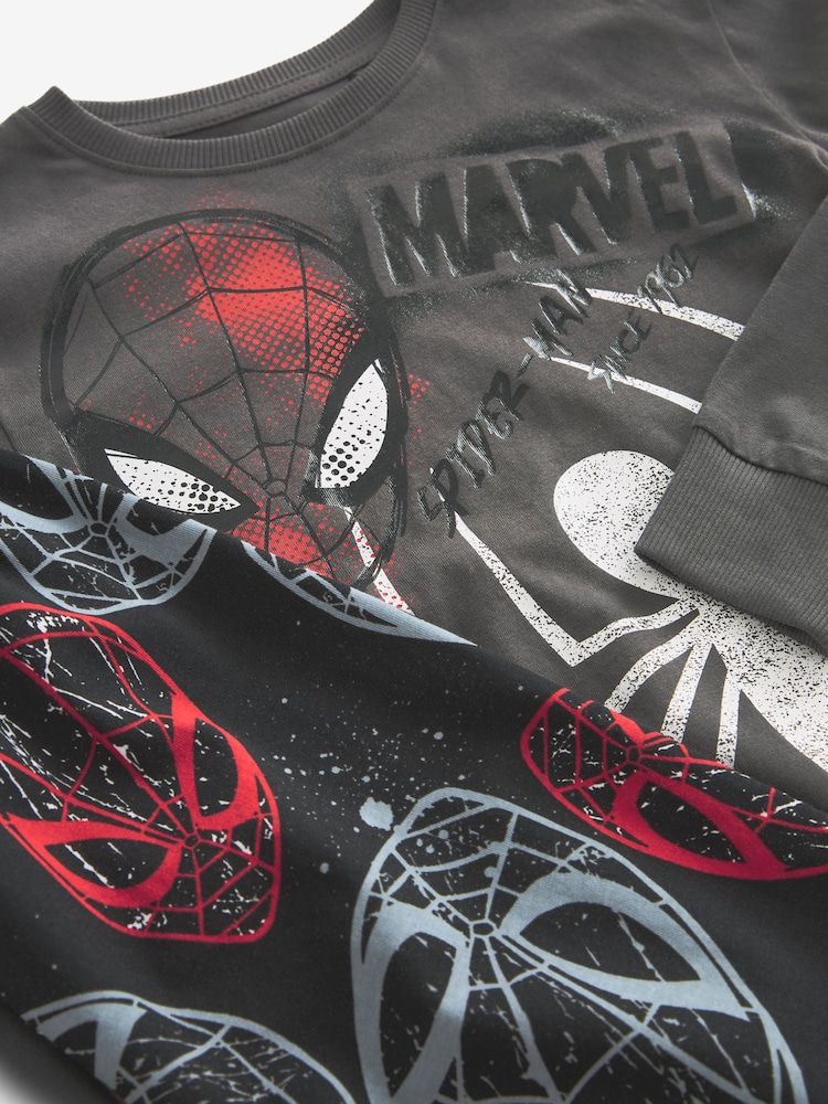 Grau - Langarm-Pyjamas mit Marvel Spider-Man aus 100 % Baumwolle (3–16 J.) - Bild 3 von 3