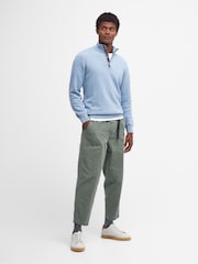 Barbour® Blue Half Zip Cotton Jumper - Image 3 of 6