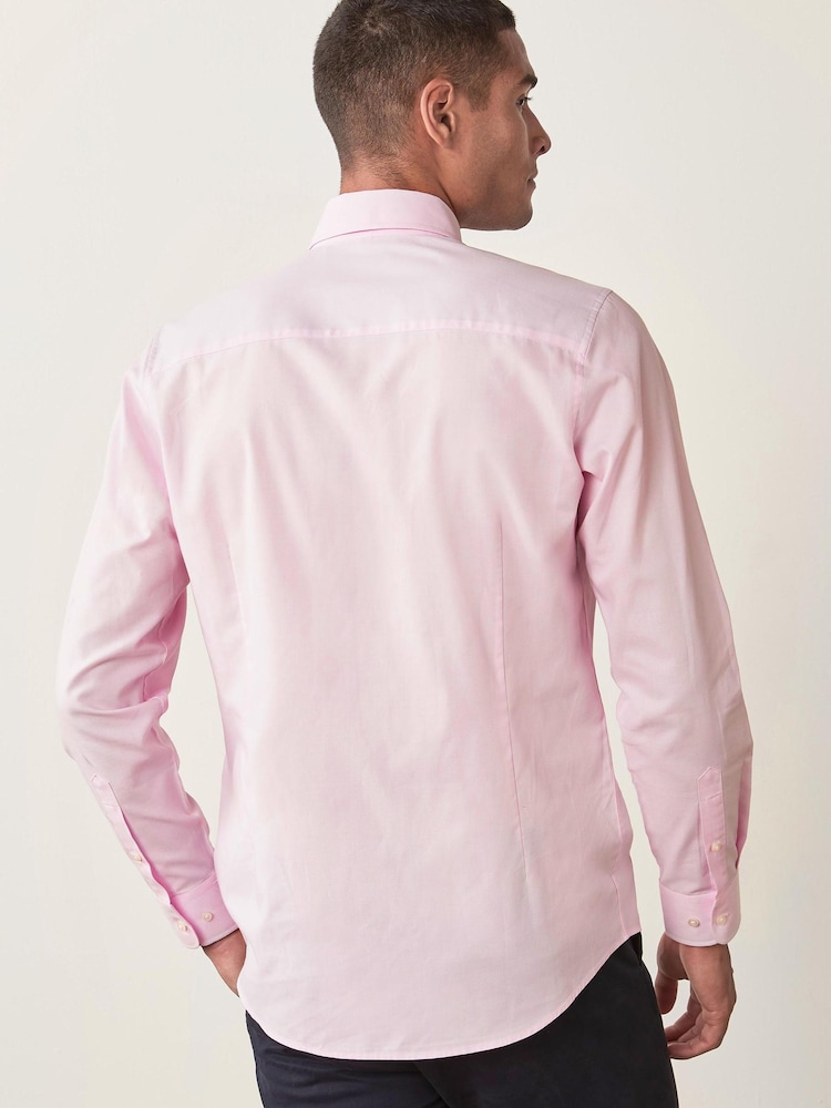 Light Pink Slim Fit Easy Iron Button Down Oxford Shirt - Image 2 of 8