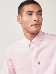 Light Pink Slim Fit Easy Iron Button Down Oxford Shirt - Image 4 of 8