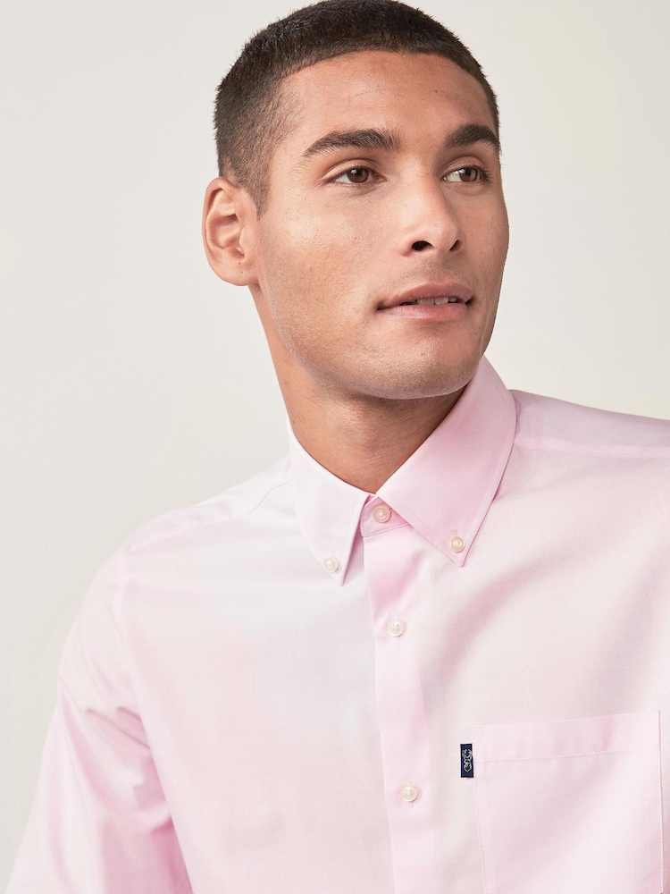 Rose clair - Chemise Oxford boutonnée repassage facile - Image 4 of 8