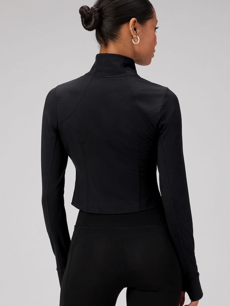 Fabletics Black Perfect Storm Cropped Train Jacket - Image 2 of 3