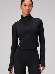 Fabletics Black Perfect Storm Cropped Train Jacket - Image 3 of 3