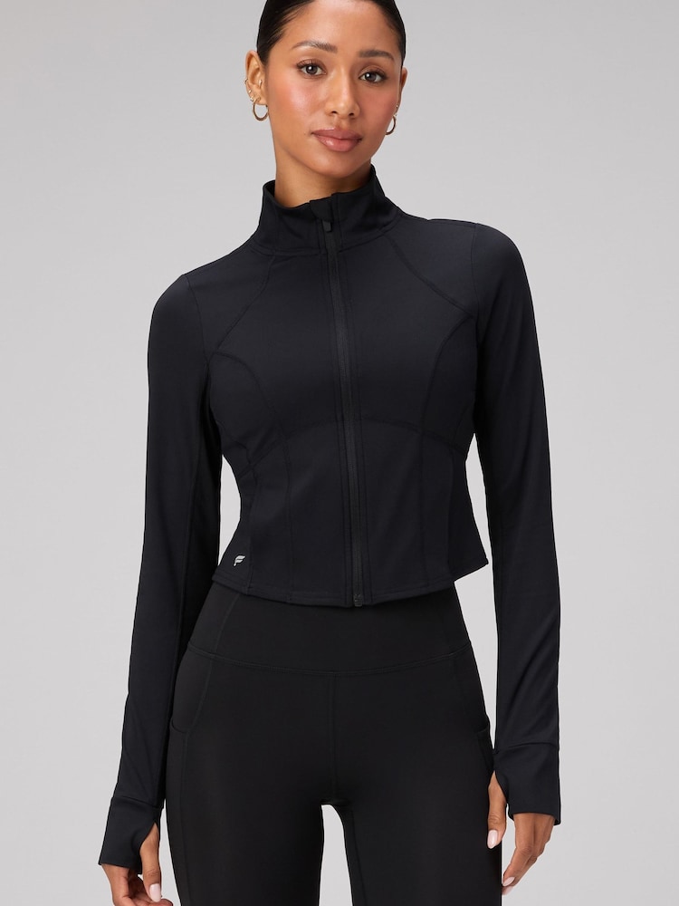 Fabletics Black Perfect Storm Cropped Train Jacket - Image 3 of 3