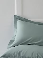 Set of 2 Green Sage Cotton Rich Pillowcases - Image 1 of 3