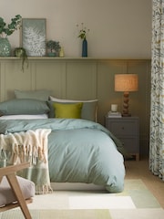 Set of 2 Green Sage Cotton Rich Pillowcases - Image 3 of 3