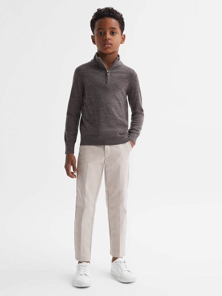 Reiss Stone Eastbury 9-14 yrs Slim Fit Tapered Chinos - Image 1 of 8