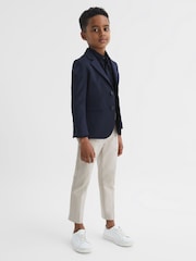 Reiss Stone Eastbury 9-14 yrs Slim Fit Tapered Chinos - Image 7 of 8