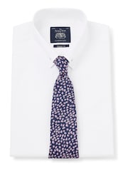 Savile Row Company Classic Fit Pin Collar Double Cuff 100% Cotton White Shirt - Image 2 of 5
